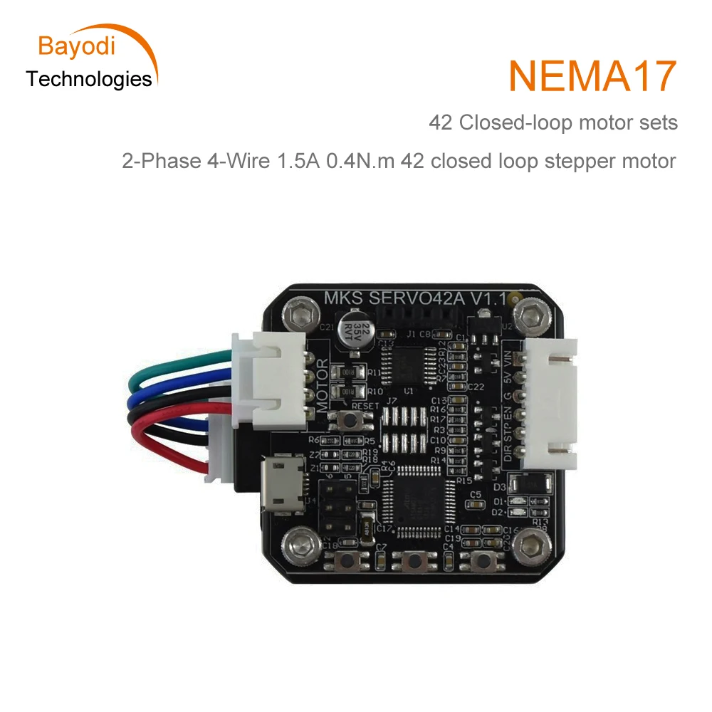 NEMA 17 STM32 42 Closed Loop Stepper Motor Kit MKS SERVO42A Servo Motor With Adaptor Board For 3D Printer 0.4N.m 1.5A CNC Kit