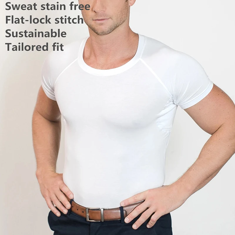 Sweat-Proof For Men - Sailor Collar - Slim, Fitted T-Shirt