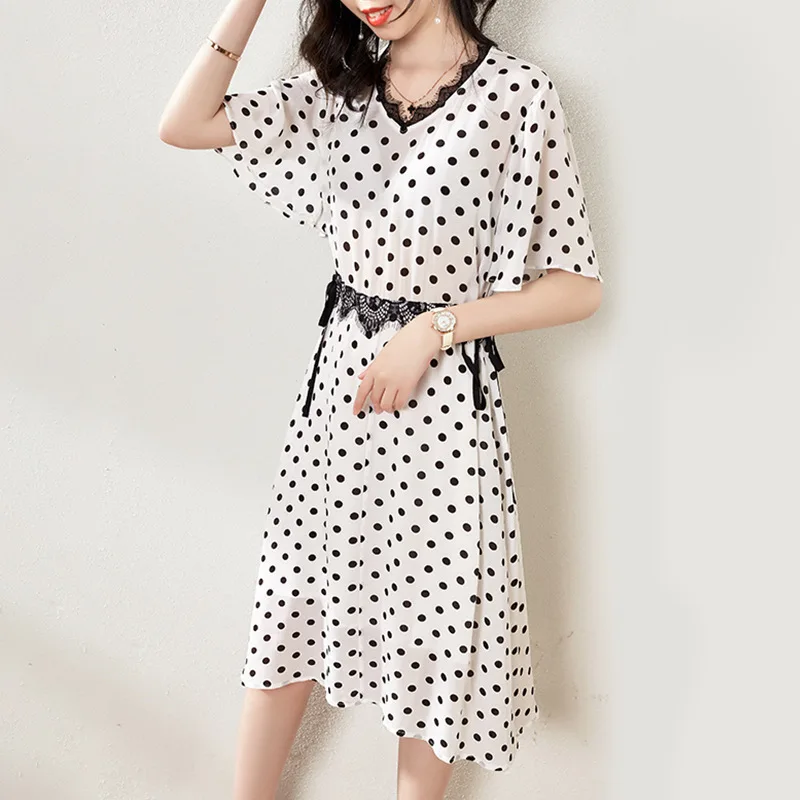 

white polka dot floral maxi dress women femme 2020 summer long work boho beach office sexy party luxury dresses plus size v neck