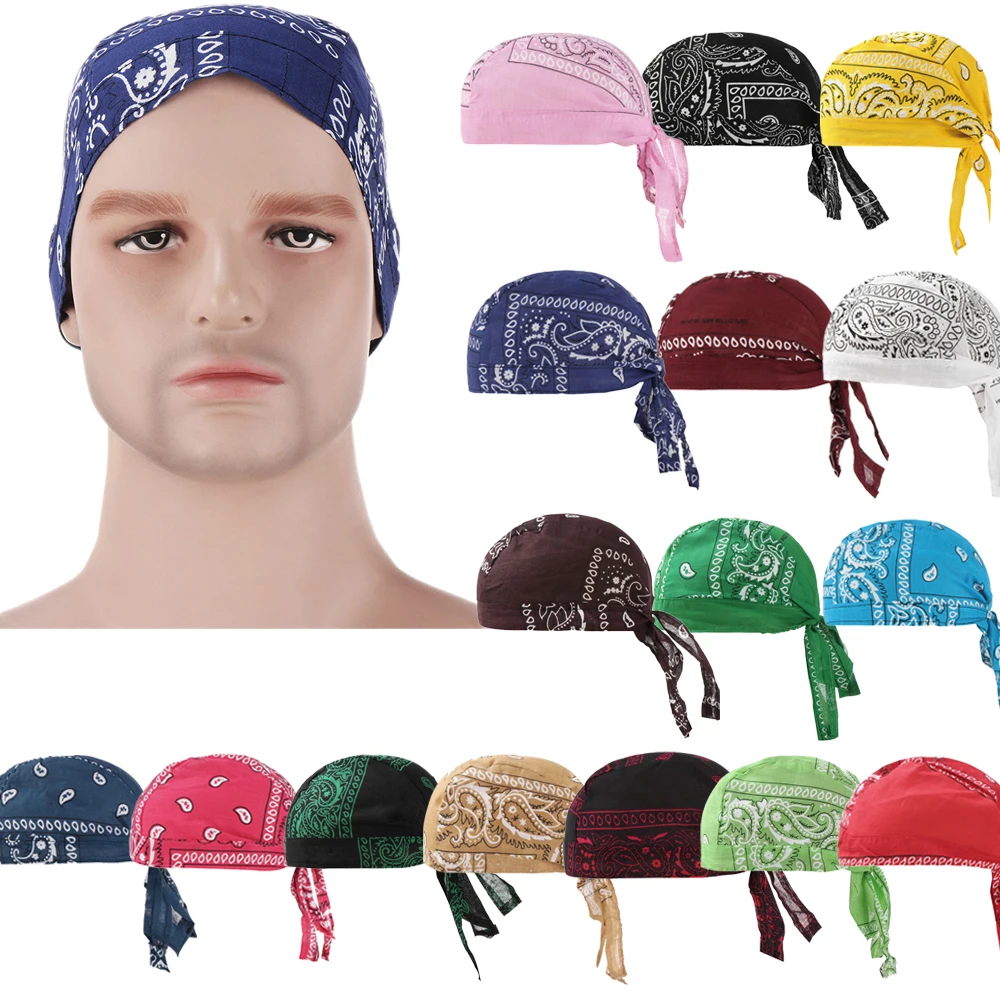 

Print Pattern Cycling Cap Head Scarf Summer Men Running Riding Bandana Headscarf Ciclismo Pirate Hat Hood Headband Sport Beanies