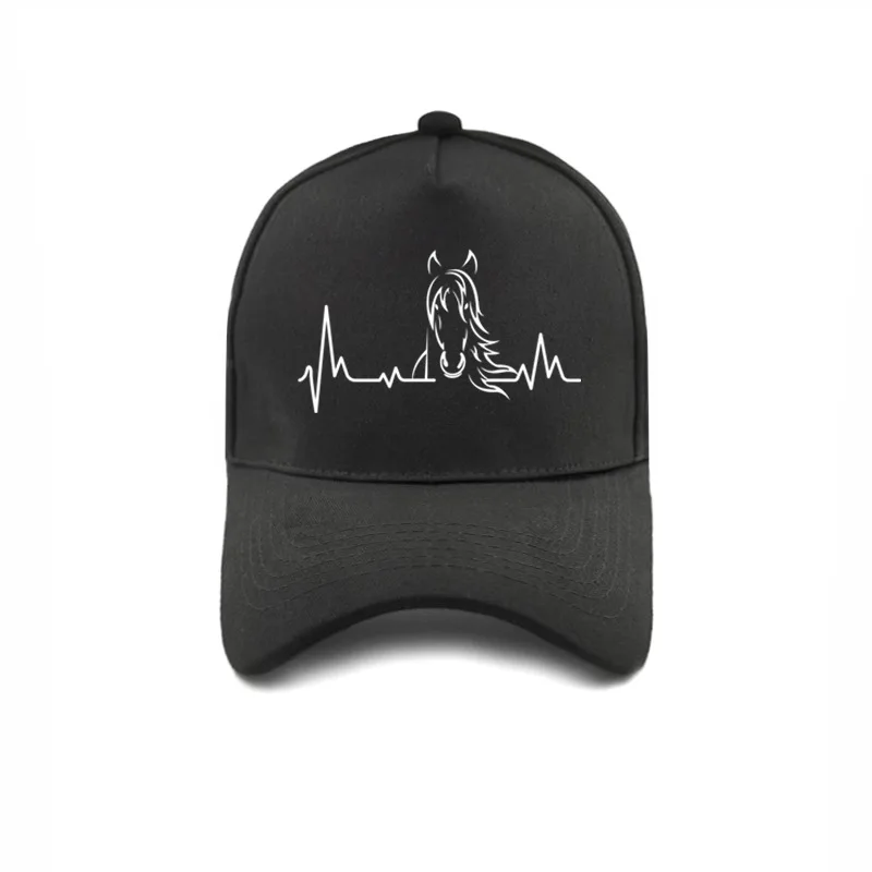 Heartbeat of Horse Baseball Caps Adjustable Fashion Unisex Hats Summer Women Girl Outdoor Riding Horse Caps MZ-229