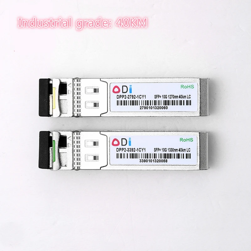 Módulo óptico sfp para interruptor, 10g, lc 20/40/60km, nm/nm, fibra única, sfp, transmissor, graduação industrial,-40-85 celsius