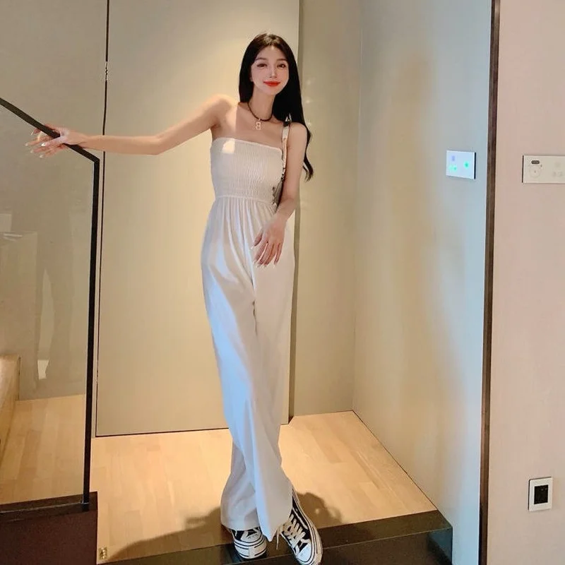 Jumpsuits Women Korean Style Temperament Sexy All-match Party Evening Club Streetwear New Fashion Casual Wide Leg Summer Female