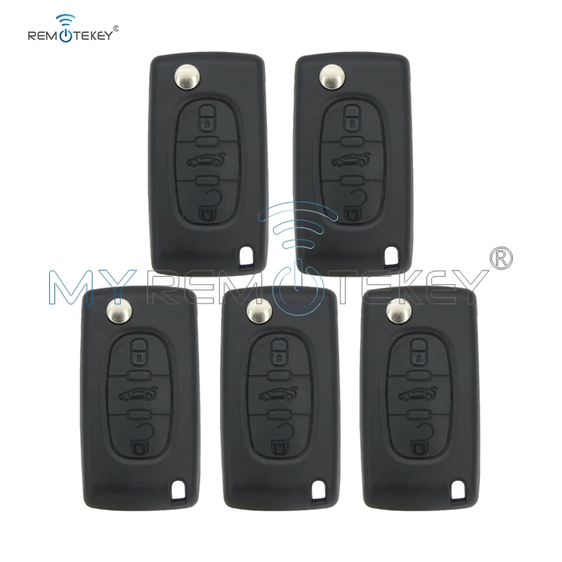 

Remtekey 5pcs CE0536 models 3 Button 434mhz HU83 for Citroen C3 C4 C5 folding remote key remtekey