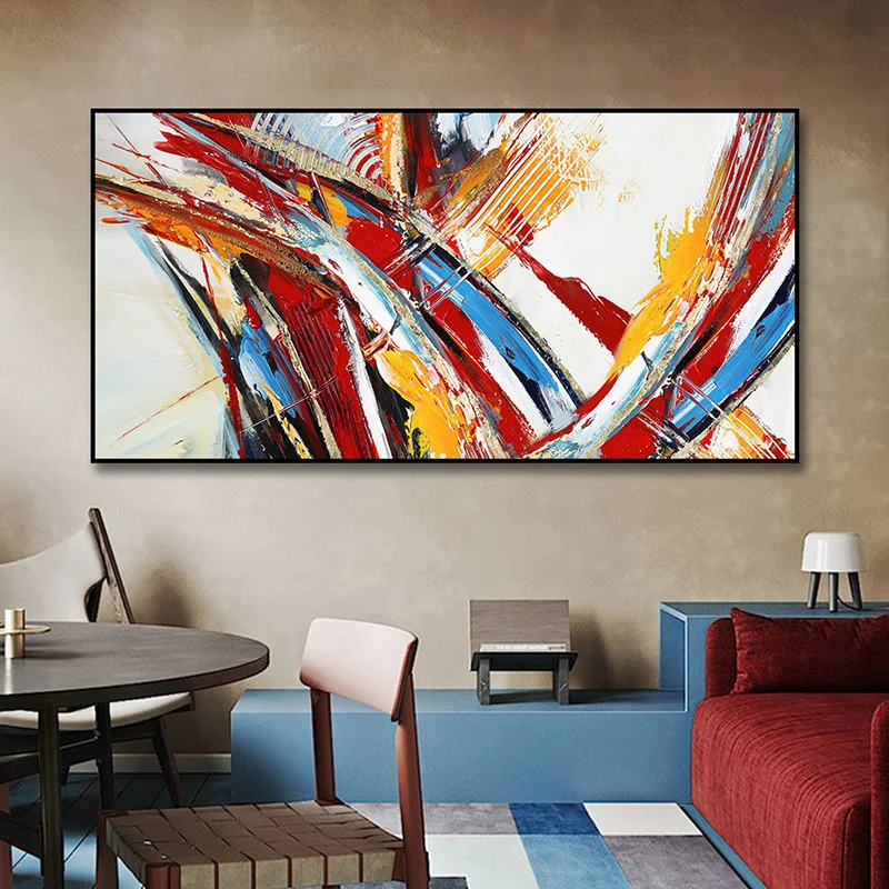Abstract Landscape Canvas Painting, Wall Art Picture, Colorful Morden Building Posters and Prints, Living Room Decor