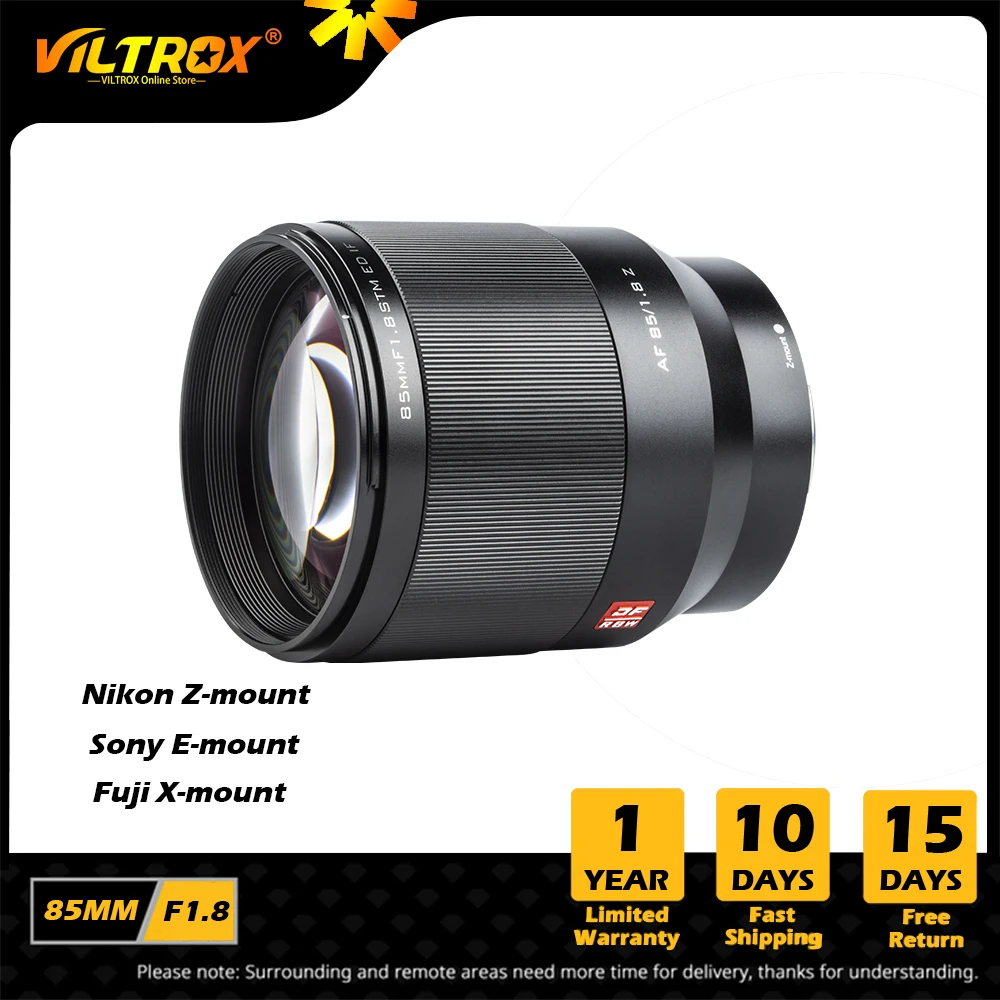 VILTROX 85mm F1.8 Z Mark II STM Auto Focus Fixed focus Lens F1.8 AF For Nikon Lens Camera Z Mount Z50 Z6 Z6II Z7 II MarkII Lens