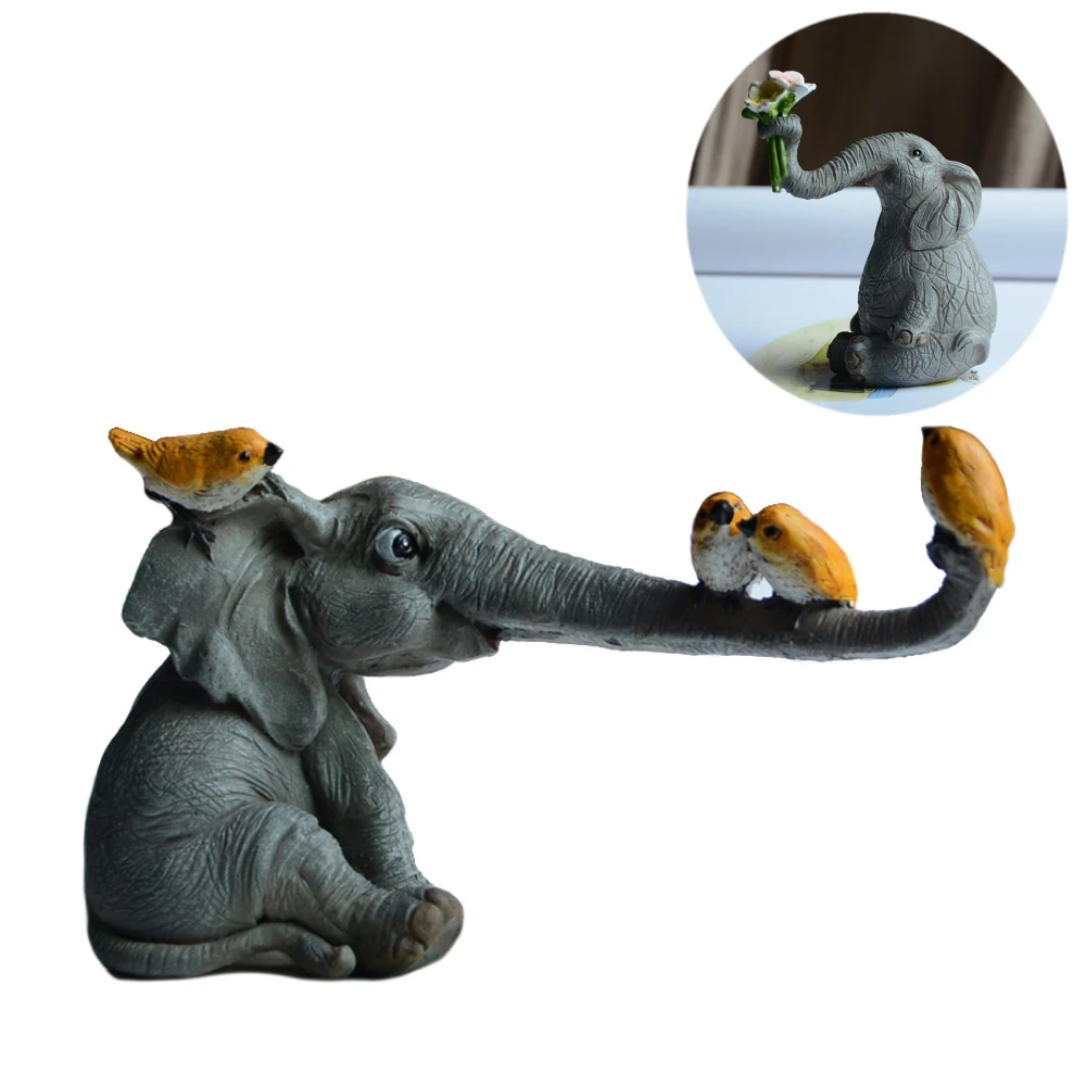 

Resin Elephant Statue Animal Ornaments Souvenir Crafts Tabletop Decoration