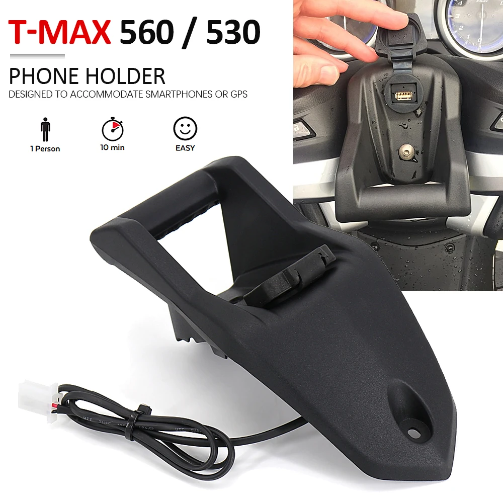 New USB Charging GPS Mobile Phone Holder Stand Navigation Bracket For Yamaha T-MAX TMAX 560 2020 2021 530 SX / DX 2017 2018 2019