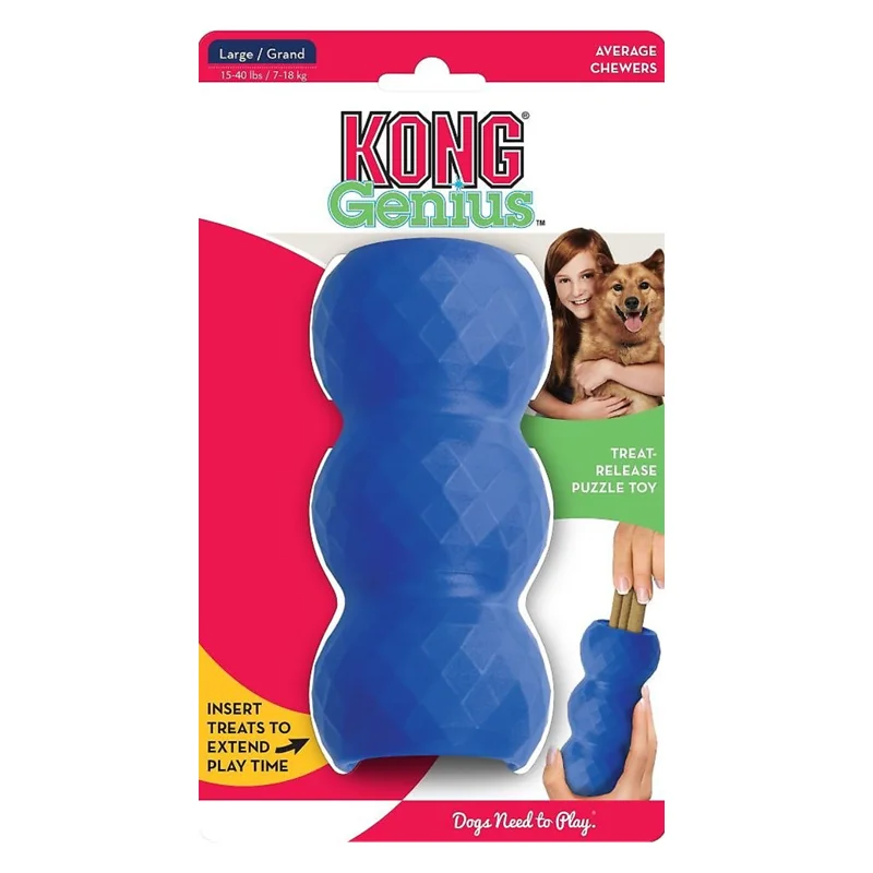 L-Size KONG Genius Mike Dog Toy, Color Varies