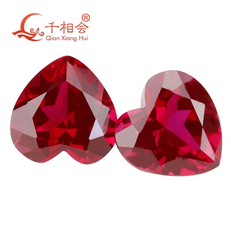 4mm to 15mm heart shape Red color  ruby 5# corundum  natural  cut artificial loose gem stone