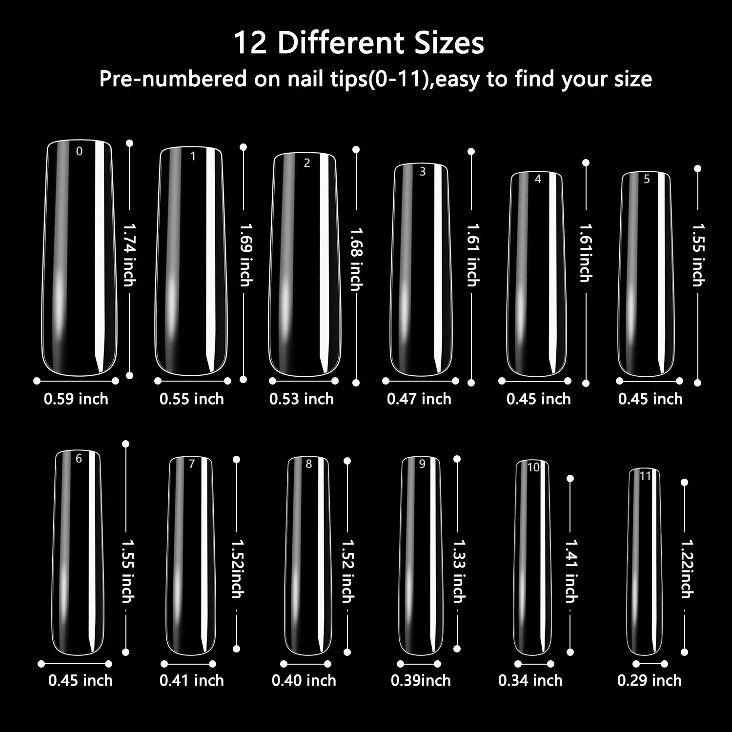 ネイル用ソフトジェルネイルチップ フルカバーネイルチップ ストレートネイルチップ フルカバーテーパードスクエアネイルチップ XXLスクエアネイルチップ