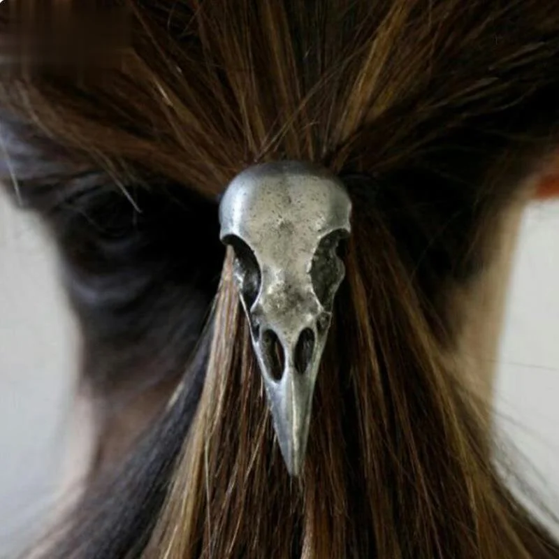 Punk Hair Accessories Metal Crow Skull Hair Rope Hair Rope for Women Simple Hair Accessories