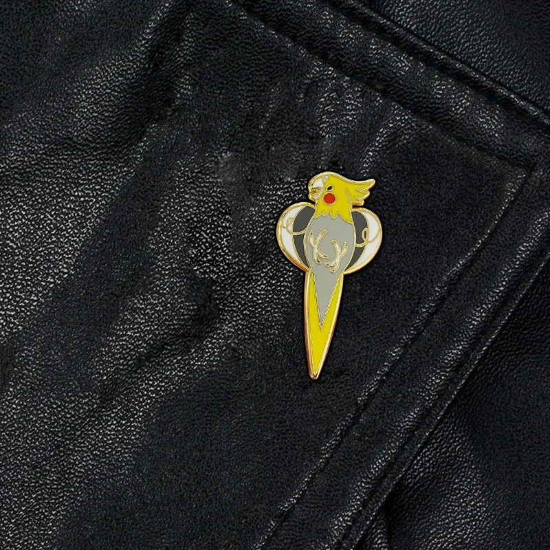 Beautiful Pet bird Cockatiel enamel pin Parrot pin