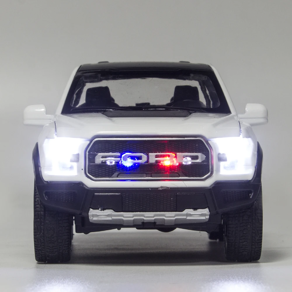 Neue 1:32 Ford Raptor F150 Große Rad Legierung Diecast Auto Modell Mit Mit Sound Licht Ziehen Auto Spielzeug Für kinder Weihnachten Geschenke