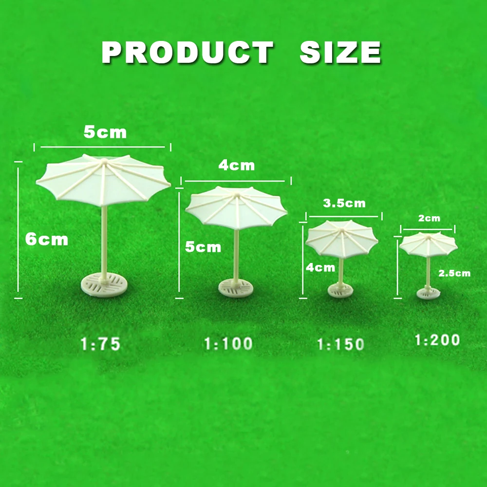 10pcs 1:200-1:75 Miniaure Paraol Model ABS Plastic Beach Umbrella Diy Model Making Architecture Building Layout for Diorama