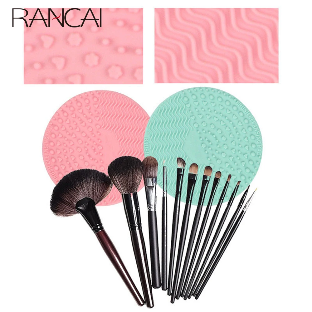 라운드 모양의 실리콘 브러쉬 청소 매트, 메이크업 브러쉬 청소 도구, 메이크업 아이용 화장품 클렌저, 페이스 브러쉬, 1 개