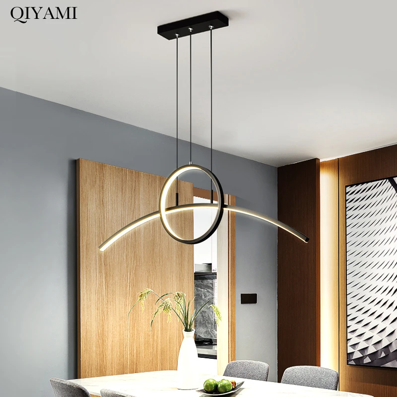 Imagem -03 - Luzes Pingente Modernas Cor Preta Ouro Led Lâmpada de Suspensão para Cozinha Sala de Jantar Nordic Sala de Estar Loft Deco Iluminação ac 90260v