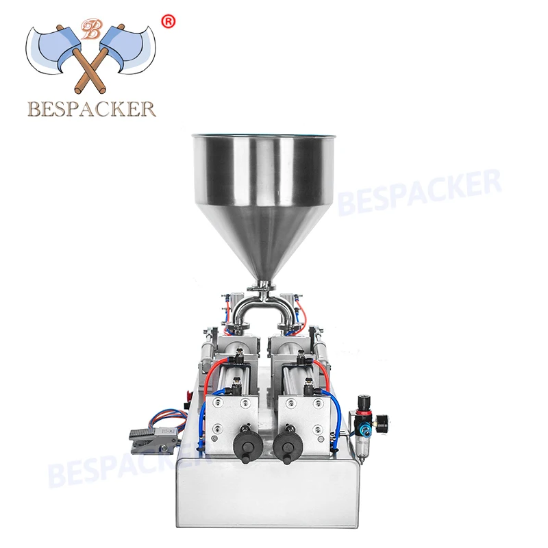 Bespacker G2WTD Double Head Convenient And Practical Pneumatic Paste  Liquid  Filling Machine Sauce Seasoning Honey Cosmetic