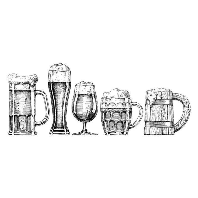 2025 New Arrival Christmas Clear Stamps Beer Cocktail Whiskey Wine Glass Halloween Background NO metal cutting dies Scrapbooking