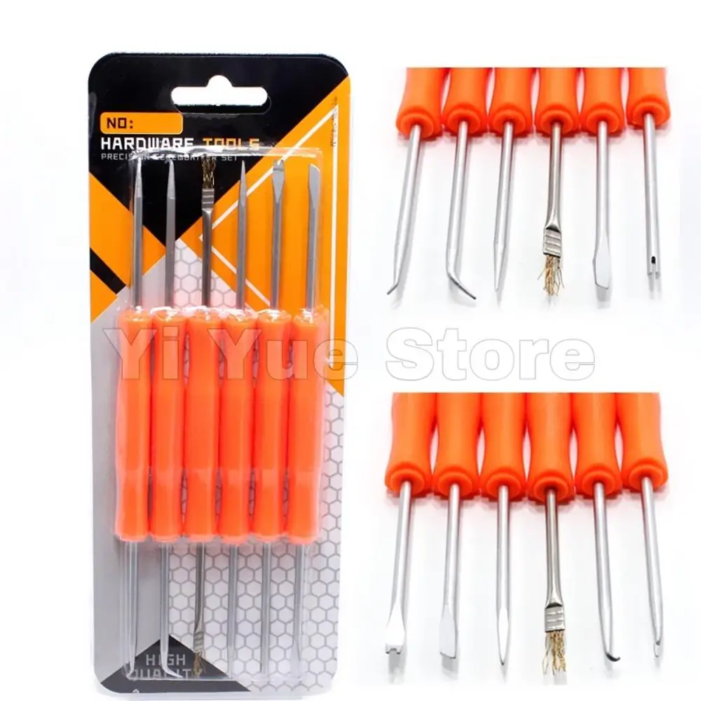 6pcs/lot Solder Assist precision Tool Set Electronic Components Welding Grinding PCB Cleaning Repair Tool