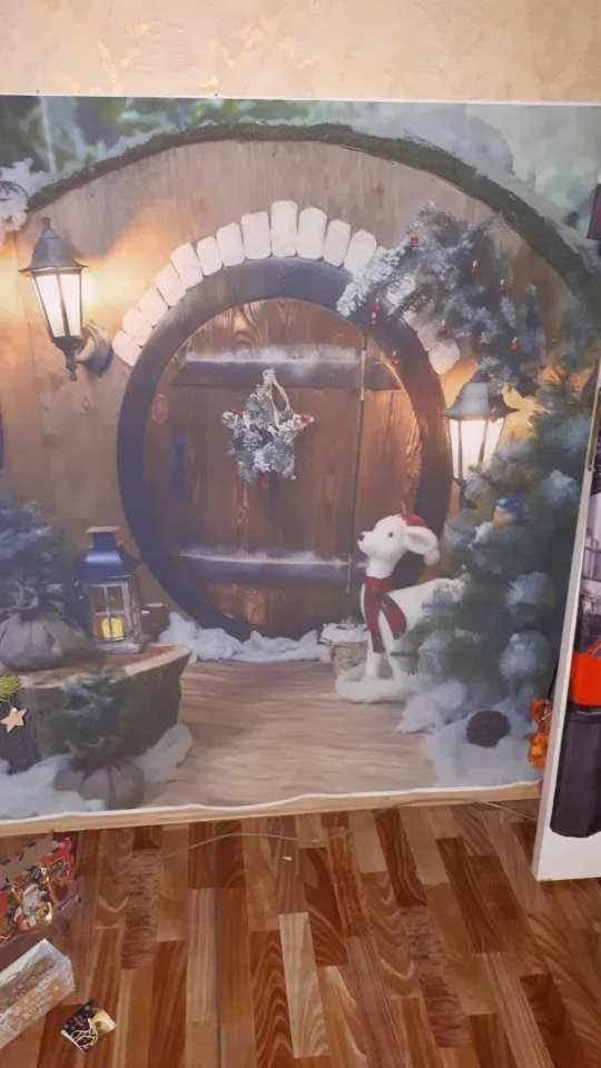 Capisco Winter Photography Backdrops Christmas Tree Deer Gift Lantern Kids Gift Pine Backgrounds Photocall For Photo Studio