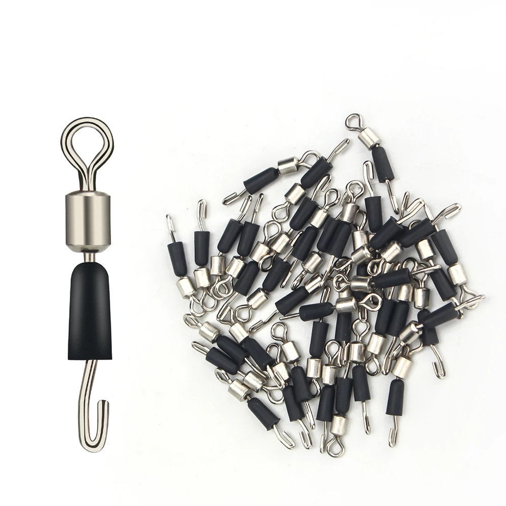 DNDYUJU-Pesca Rolamento Swivels, Snap Ball, giratória Anéis Sólidos, Conector Pesca, Oceano Barco Gancho, 30 pcs, 50pcs por lote