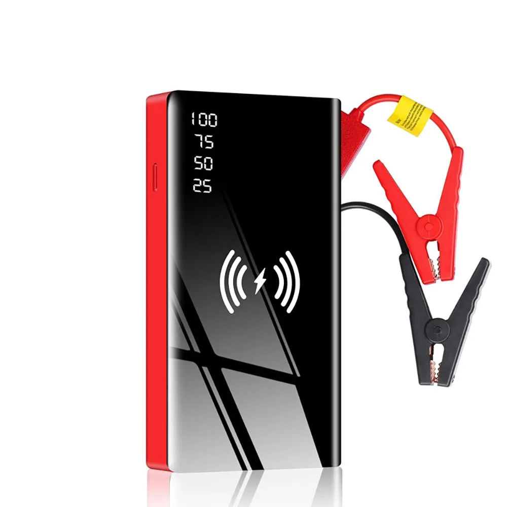 Arrancador de batería de coche portátil inteligente, cargador QI inalámbrico tipo C, 20000mAh, 600 Amp, novedad