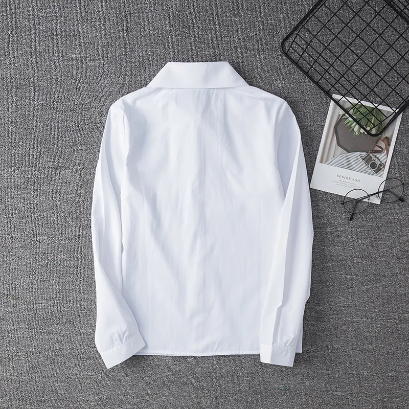 School Uniforms Long Sleeve White Shirt Women Japanese Student Girls And Boys Uniform Top Large-Size XS-5XL JK Uniforms Top