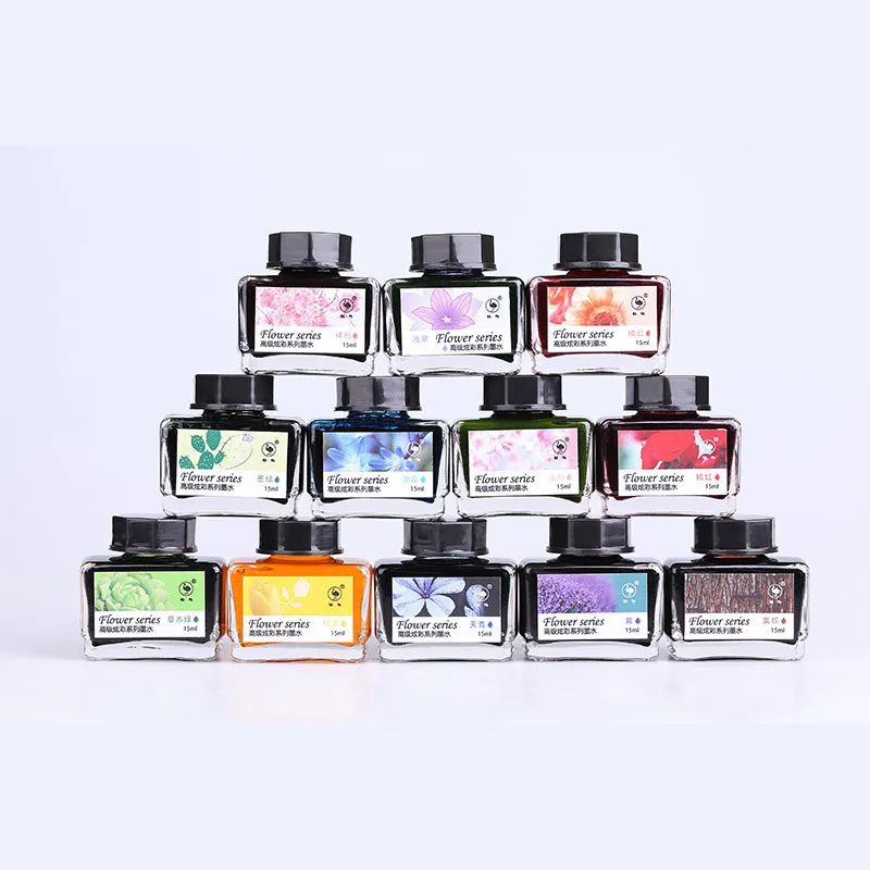 Ostrich  12 Colors Ink Set Of Gold Powder Color Ink For  Dip Pen Ink, Fountain Pen Ink, Painting Ink