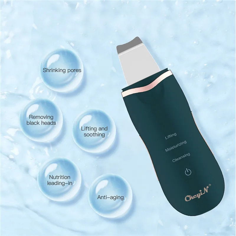 CkeyiN Scrubber per la pelle del viso ad ultrasuoni professionale Ion Deep Face Cleaning Peeling dispositivo ricaricabile per la cura della pelle Beauty Decive
