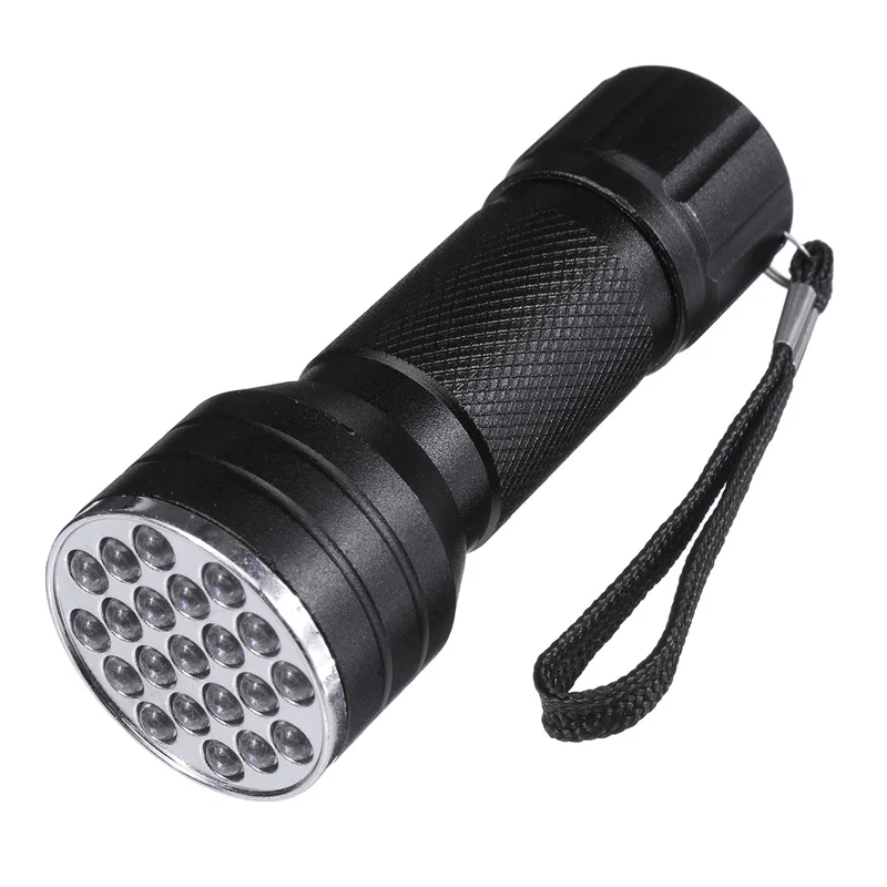 21LED UV Torch Light Ultraviolet Black Light 395-400nm LED UV Flashlight Torch Light UV Detection Lamp for Detection Inspection