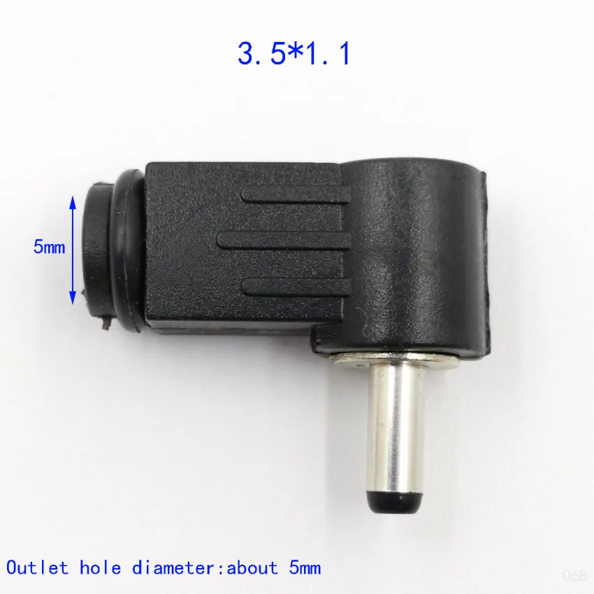 5Pcs Black 2.1mm x 5.5mm 2.5mm x 5.5mm DC Power Male Plug Jack Adapter 90 Degree Male 5.5*2.1 5.5*2.5 mm DC Power Plug Connector