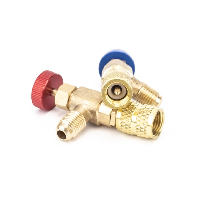 Valvola di sicurezza liquida R410A R22 aria condizionata refrigerante 1/4 "adattatore di sicurezza parti di utensili manuali adattatori connettore A/C Dropship