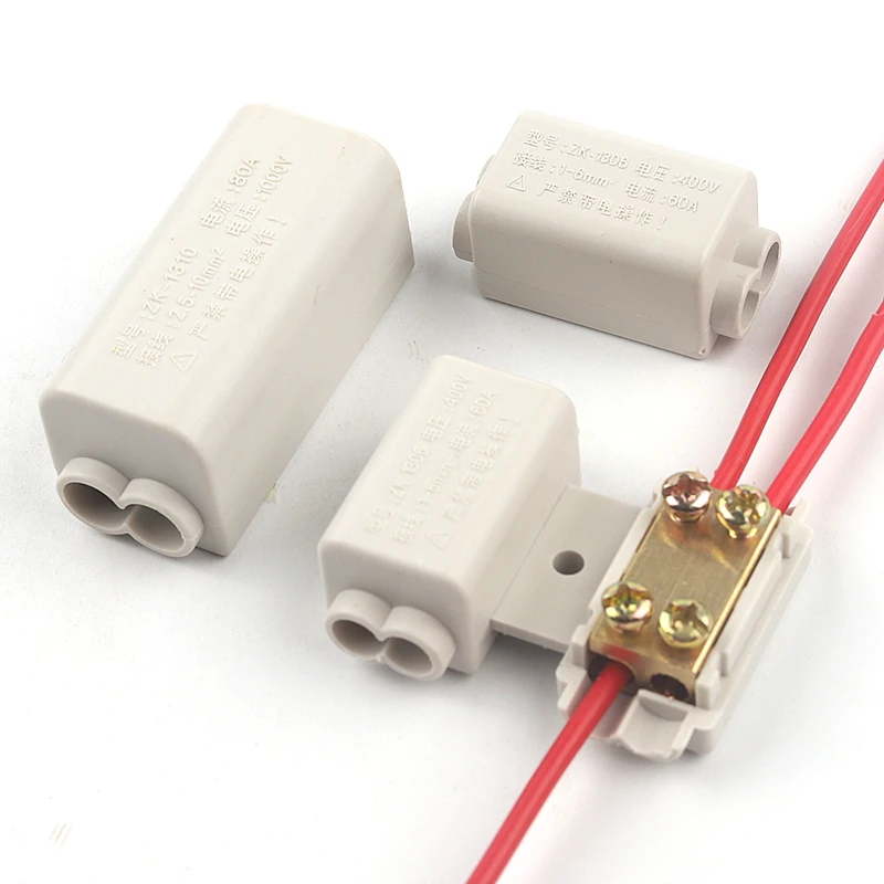 

T-type High power Splitter Quick Wire connector 100A/1000V 2.5-10mm2 60A/400V 1-6mm2 wire shunt connector Junction Box