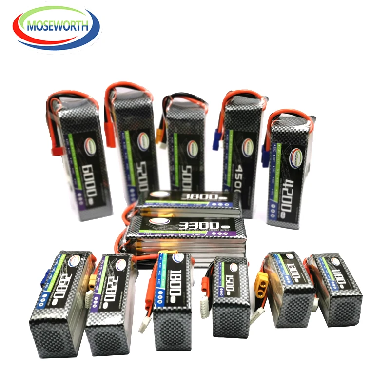 2S 3S 7.4V 11.1V 1300 1500 1800 2200 3300 3500 4000 4200 4500 5000 5200 6000mAh 30C 40C 60C RC LiPo Battery For Drone Airplane