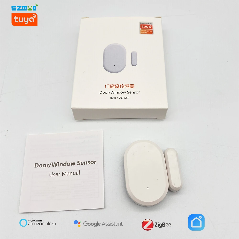 Zigbee Window Door Sensor Tuya Smart Home Security Alarm System SmartLife APP Alexa Google Assistant Magnet Presence Detector