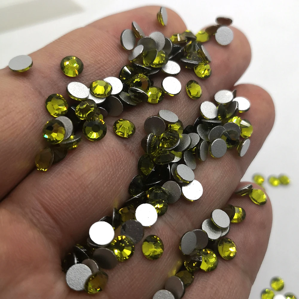 

Olivine ss3-SS20-ss34 Flat Back Nail Art Accessories Rhinestones Glue On Non Hot Fix Crystals For garment Craft Jewelry
