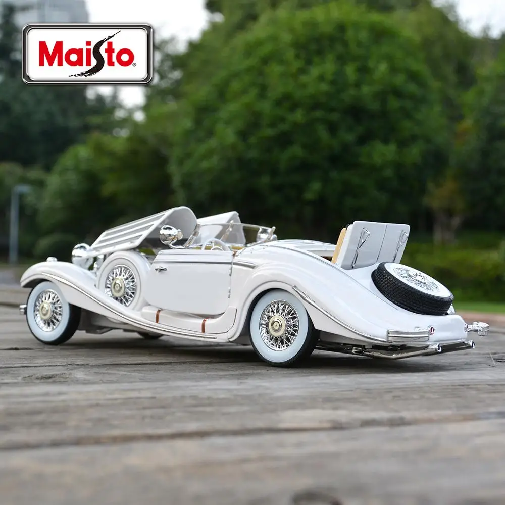 Maisto 1:18 1936 Mercedes Benz 500K Typ Special Roadster Static Die Cast Vehicles Collectible Model Car Toys