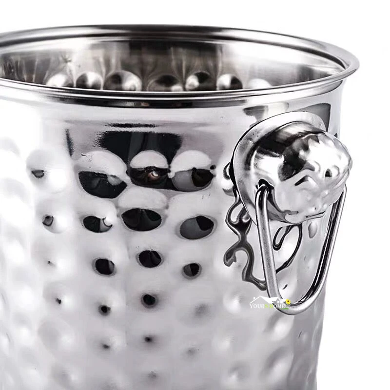 3L/5L/7L مطروق موسكو البغل الفولاذ المقاوم للصدأ دلو للثلج النبيذ الشمبانيا مبرد النبيذ زجاجة نبيذ برودة البيرة المبرد برميل الثلج