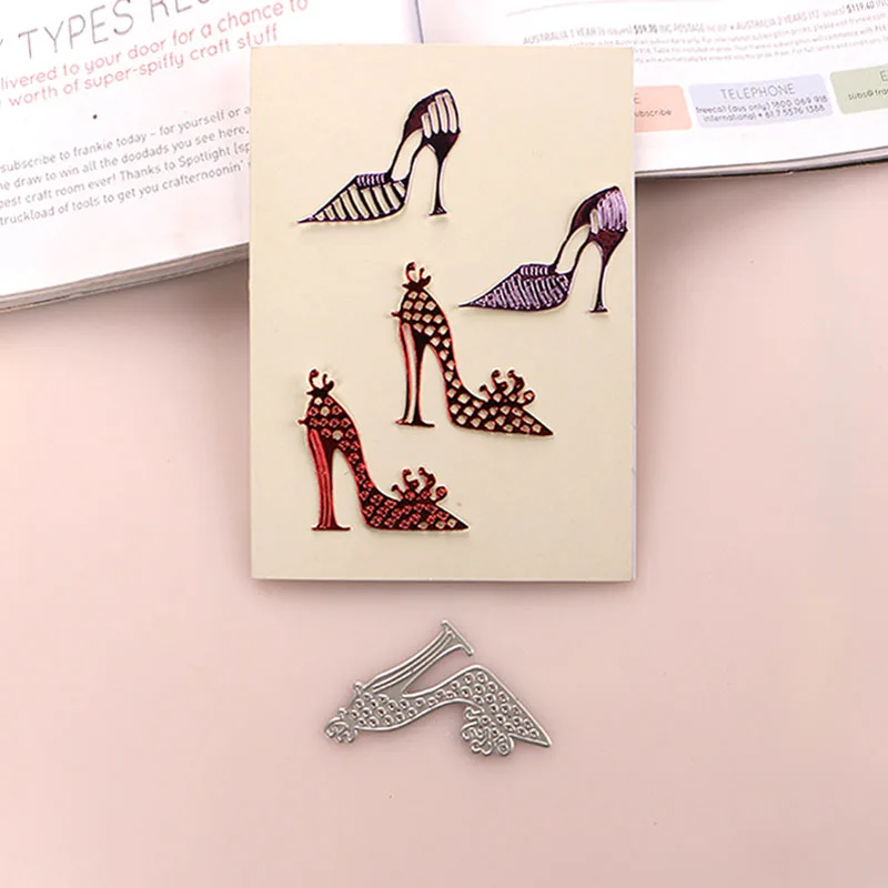 DUOFEN METAL CUTTING DIES fashion ladies high heels shoes stencil DIY Scrapbook Paper Album 2020 new