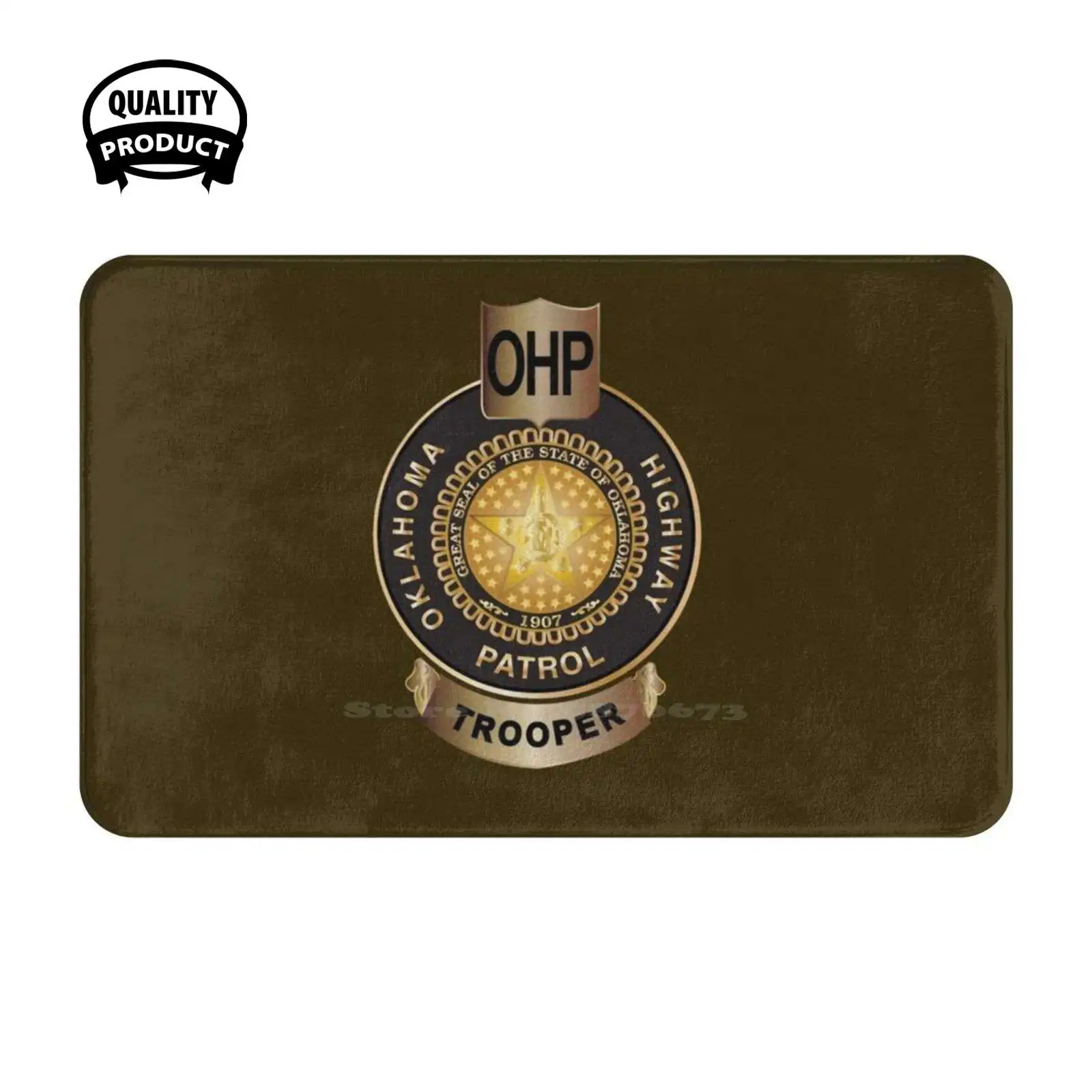 Highway Patrol Soft Cushion Home Carpet Door Mat Car Rug Ohp Highway Patrol Trooper Shield State Police Sooner