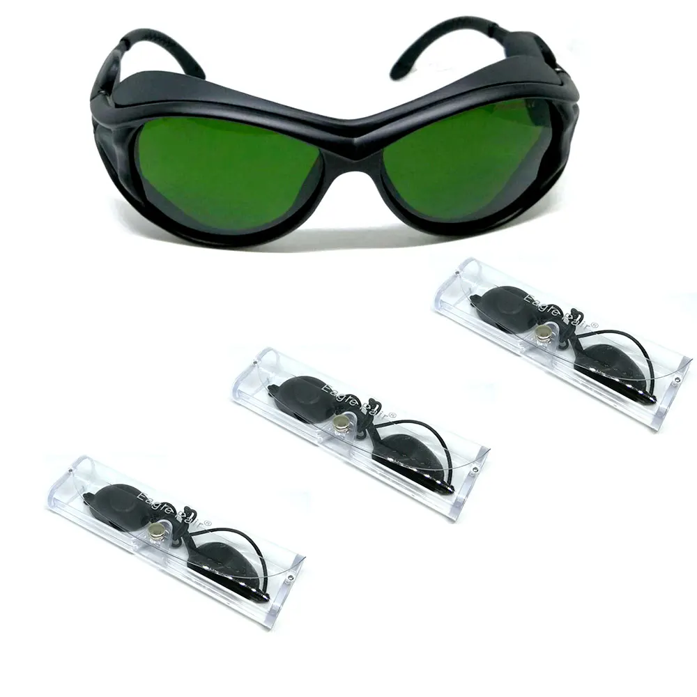 

1pc 200nm-2000nm CE IPL Laser Protection Goggles For Operator + 3pcs Beauty Clients Eyepatch Eyeshield