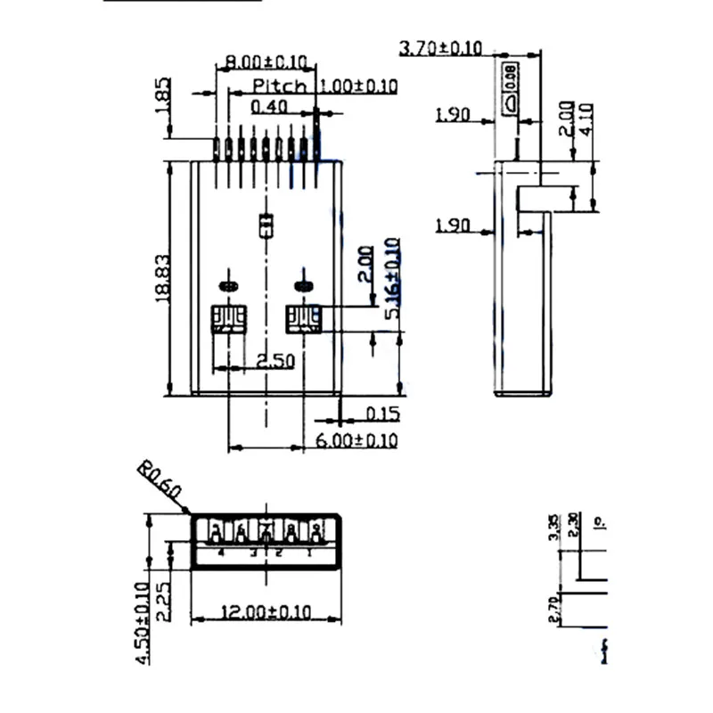 5/10/20 pcs USB 3.0 Male Type A SMT 9 pin Connectors Female quick USB Connector Port Jack Sockect Terminals Tail Plug