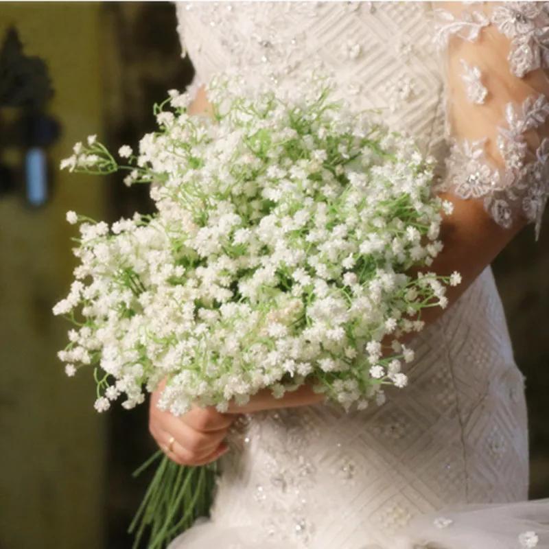 Romantic Gypsophila Babys Breath Artificial Flower Interspersion Decor Bouquet for Home Table Wedding Decorations 300 PCS/Lot