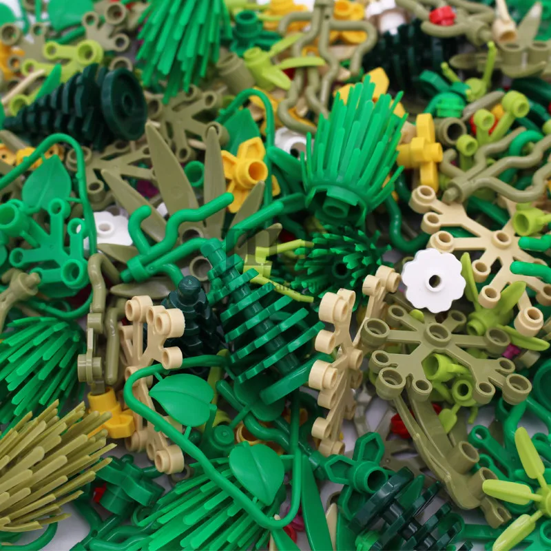 Moc-bloques de construcción de hierba de planta militar, piezas a granel compatibles con juego de flores, juguetes de comida, vista de calle de