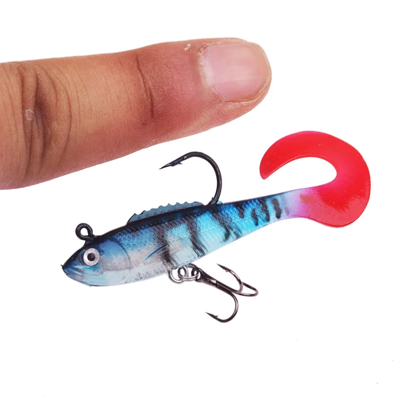 Señuelos de Vinilo 60mm 4g Jig Hook Wobblers Set con Caja - imagen 3