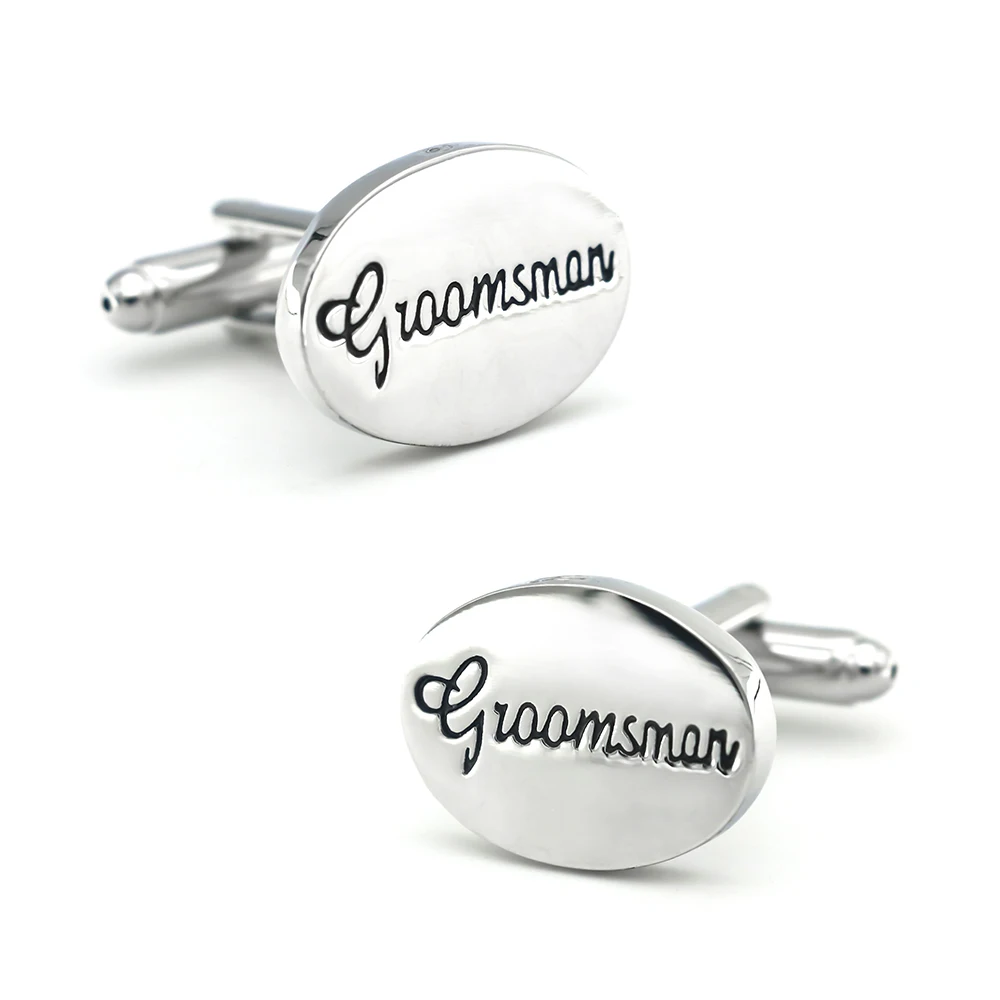 Men's Wedding Cufflinks Silver Color 10 Option Groomsman Best Man Usher Design Quality Brass Cuff Links Free Shipping