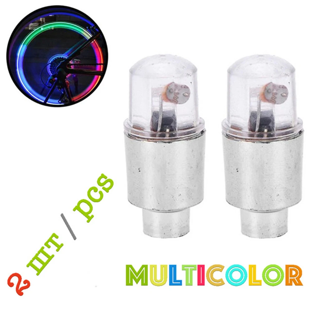 2 PCs Luminous Wheel Caps LED Wheel Nipple Caps for Car Bike Moped Motorcycle