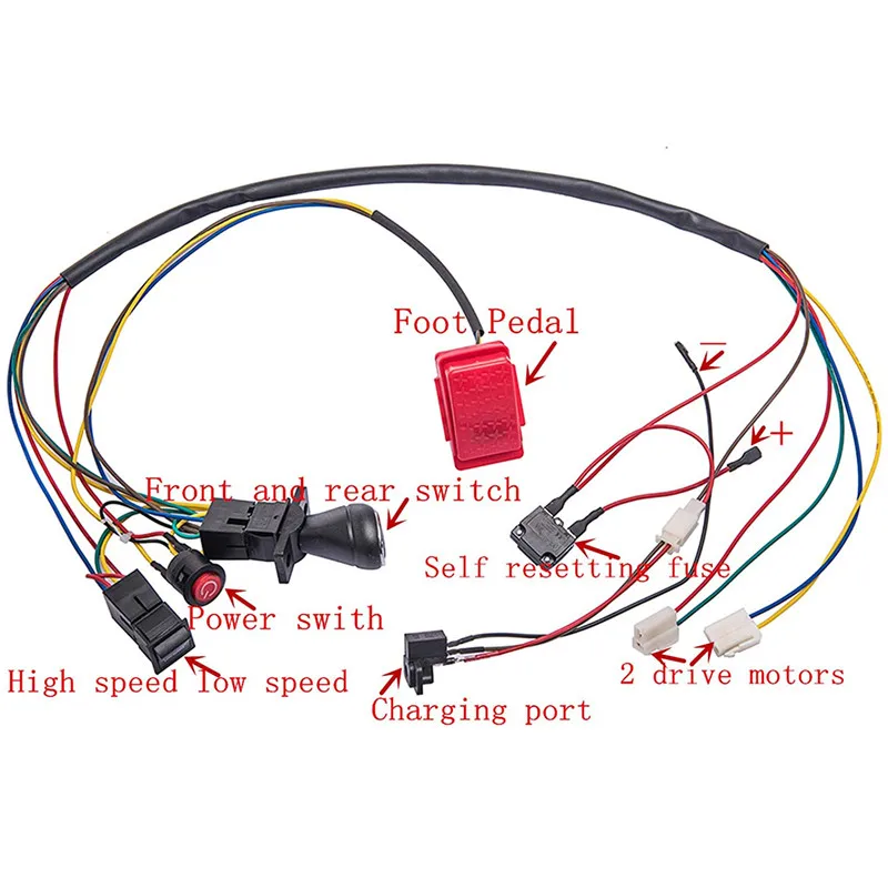 12V Kids Powered Ride on car  DIY Accessories Wires and Gearbox,Self-Made Toy Car for Children Electric Car  Replacement Parts