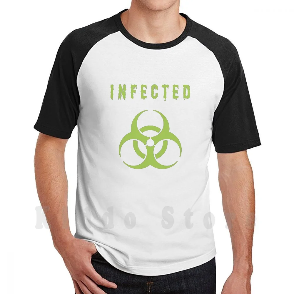 Infected-Let The World Know To Keep Their Distance T Shirt DIY Big Size 100% Cotton Infected Biohazard Keep Back Keep You